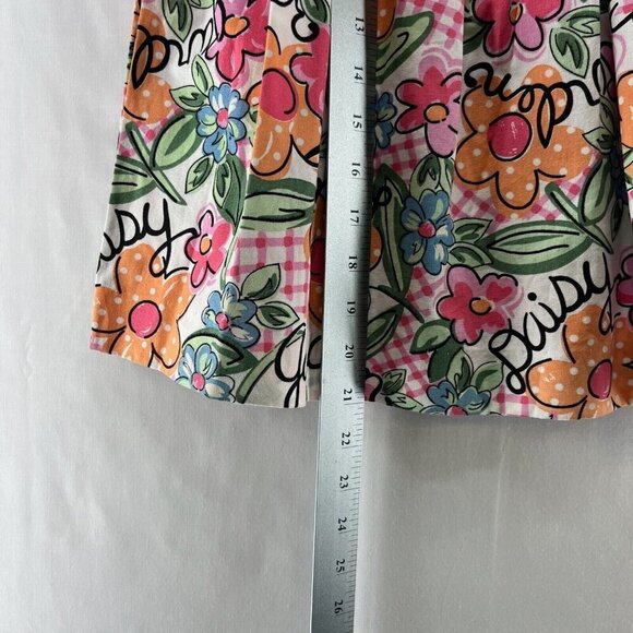 Tiny Tots Original Vintage Dress Girls Size 2T Gingham Floral Puff Sleeves Green - Picture 8 of 8